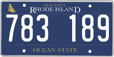 RI license plate 783189