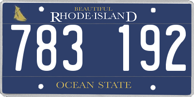 RI license plate 783192