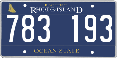 RI license plate 783193