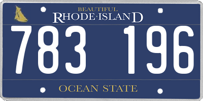 RI license plate 783196