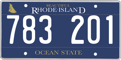 RI license plate 783201