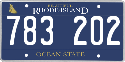 RI license plate 783202