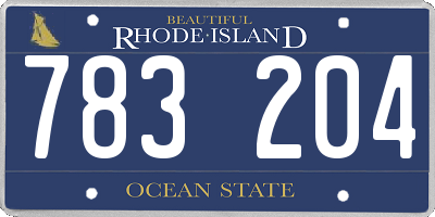 RI license plate 783204