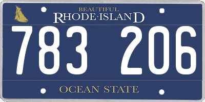 RI license plate 783206