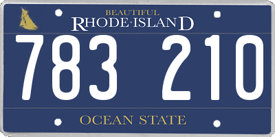 RI license plate 783210