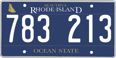 RI license plate 783213