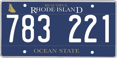 RI license plate 783221