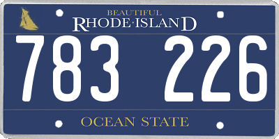 RI license plate 783226