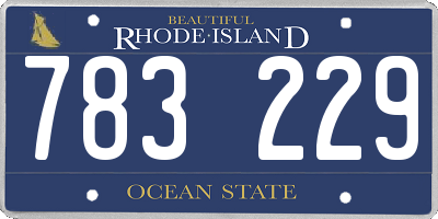 RI license plate 783229
