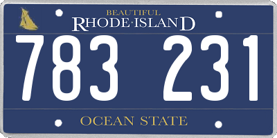 RI license plate 783231