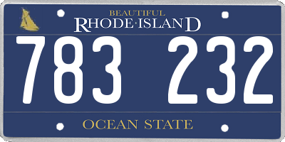 RI license plate 783232