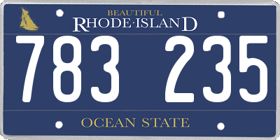 RI license plate 783235