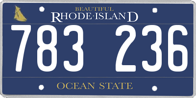 RI license plate 783236