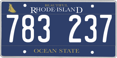 RI license plate 783237