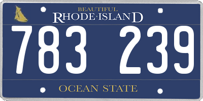 RI license plate 783239