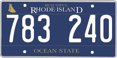 RI license plate 783240