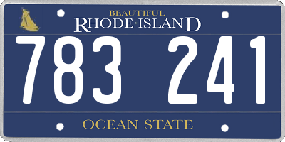 RI license plate 783241