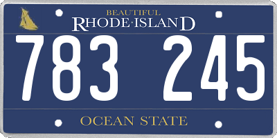 RI license plate 783245