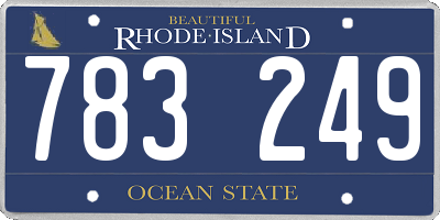 RI license plate 783249
