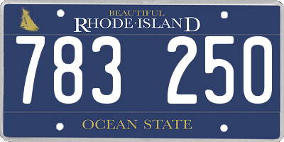 RI license plate 783250