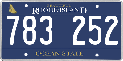 RI license plate 783252