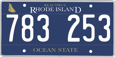 RI license plate 783253