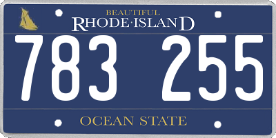 RI license plate 783255