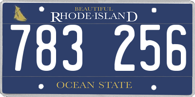 RI license plate 783256