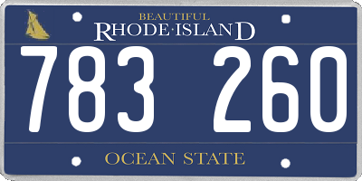 RI license plate 783260
