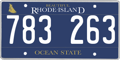 RI license plate 783263