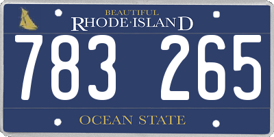 RI license plate 783265