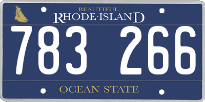 RI license plate 783266
