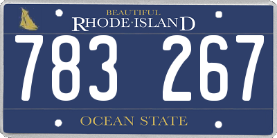 RI license plate 783267