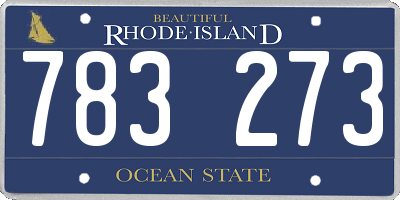 RI license plate 783273