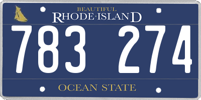 RI license plate 783274