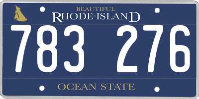 RI license plate 783276