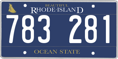 RI license plate 783281