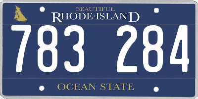 RI license plate 783284
