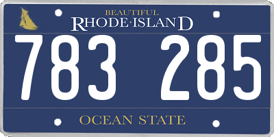 RI license plate 783285