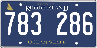 RI license plate 783286