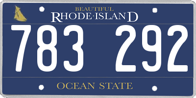 RI license plate 783292