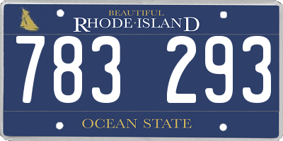RI license plate 783293