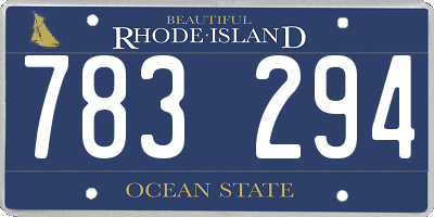 RI license plate 783294
