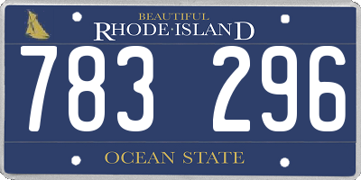 RI license plate 783296