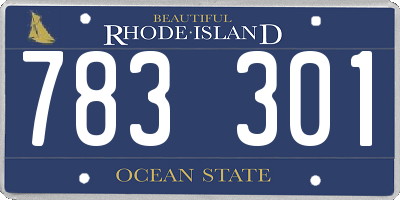 RI license plate 783301