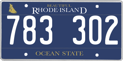 RI license plate 783302