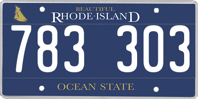 RI license plate 783303