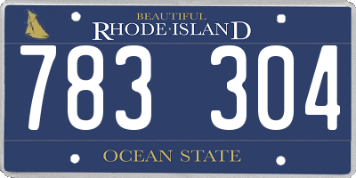 RI license plate 783304