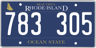RI license plate 783305