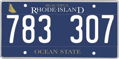 RI license plate 783307